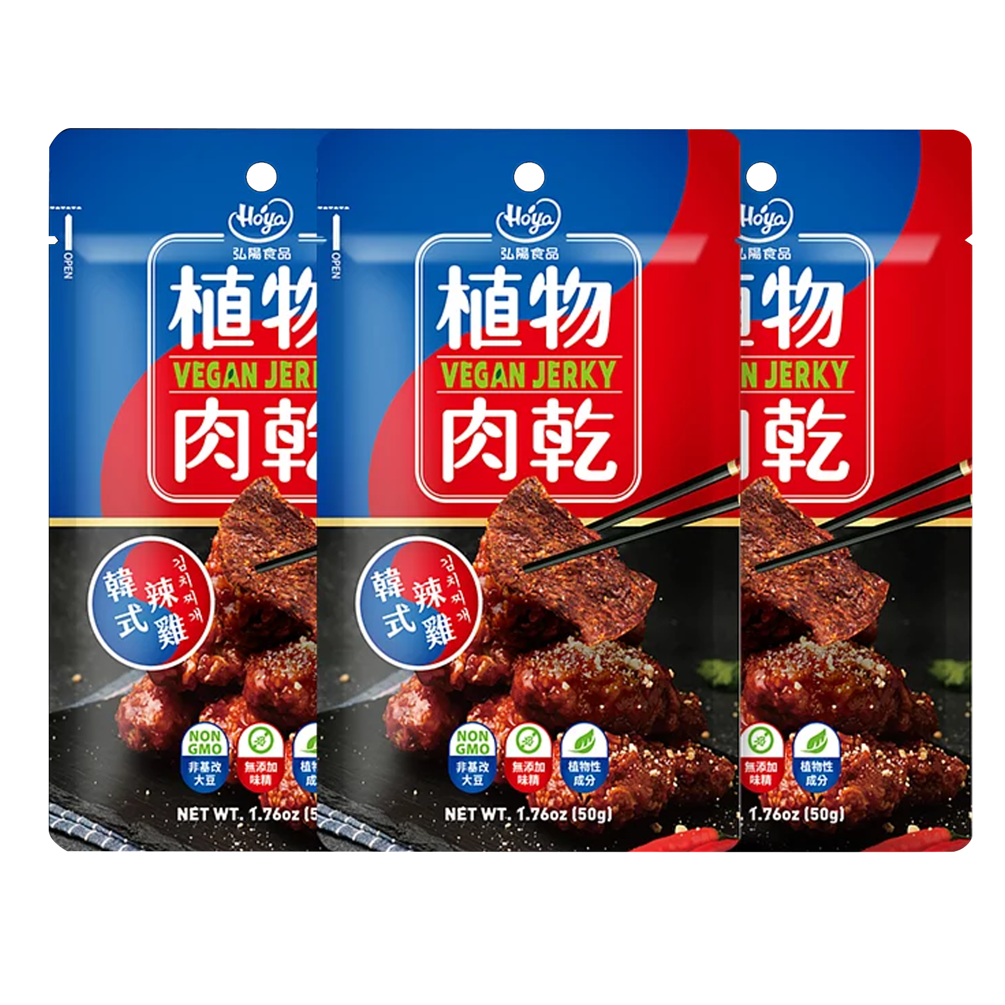 ＨＯＹＡ植物肉乾－韓式辣雞 50g x 3