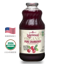有機 果汁 100% 純果汁【 買一送一】 Lakewood有機純蔓越莓汁 32OZ(效期至2024.11.16)